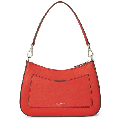Lauren Ralph Lauren Danni Medium Crosshatch Leather Shoulder Bag