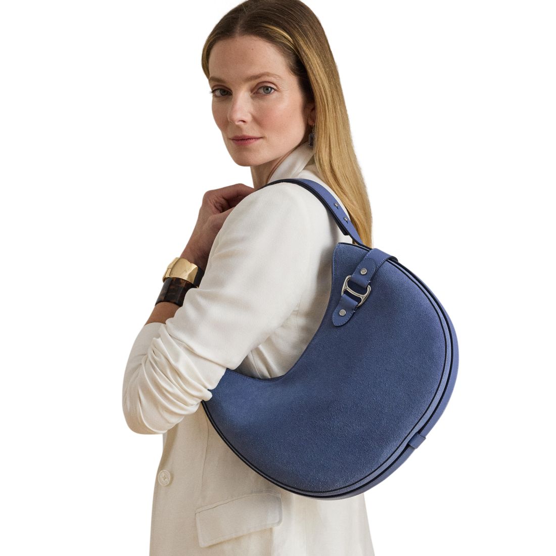 Lauren Ralph Lauren Tasha Medium Suede Shoulder Bag