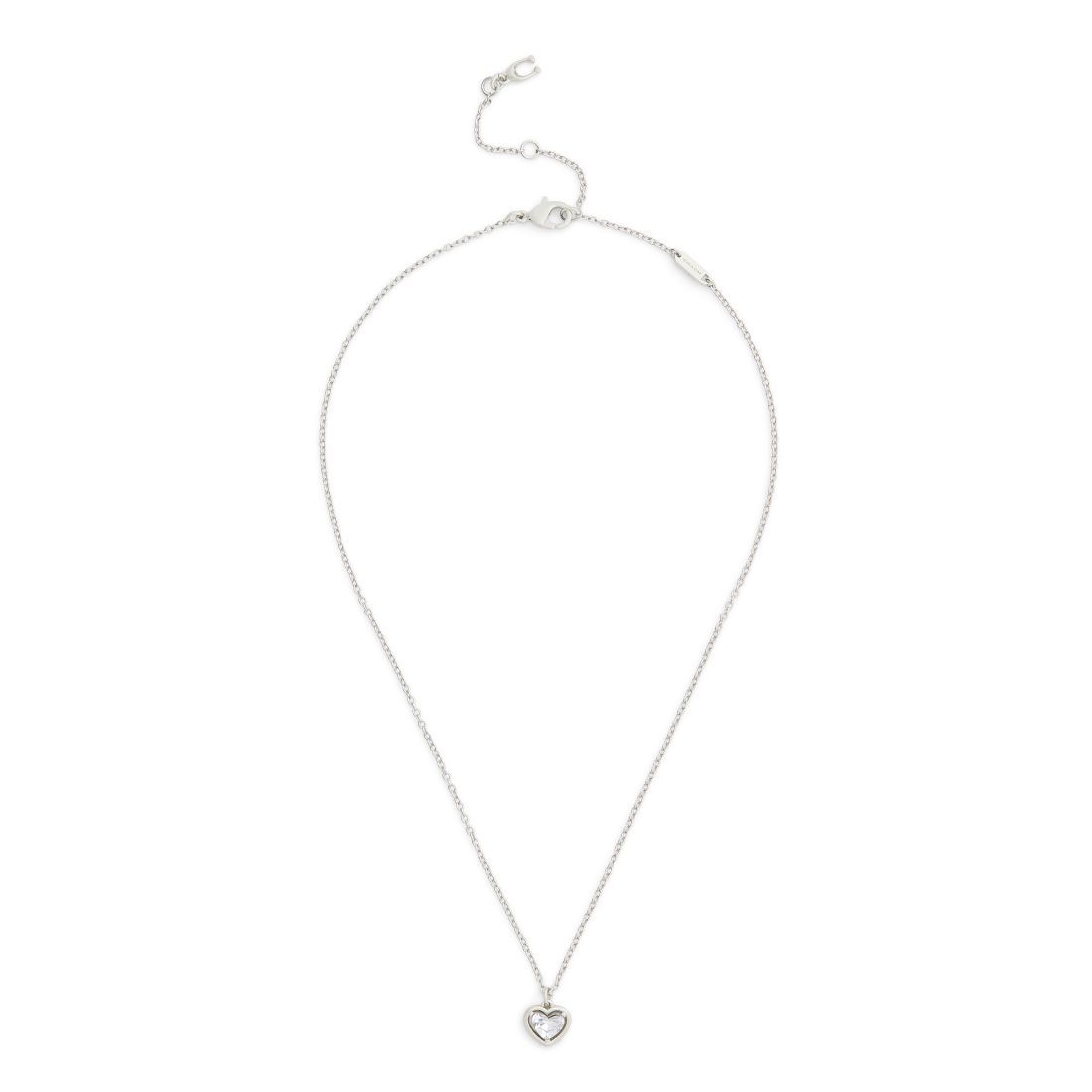 Coach Faux Stone Halo Heart Pendant Necklace