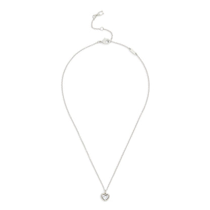 Coach Faux Stone Halo Heart Pendant Necklace