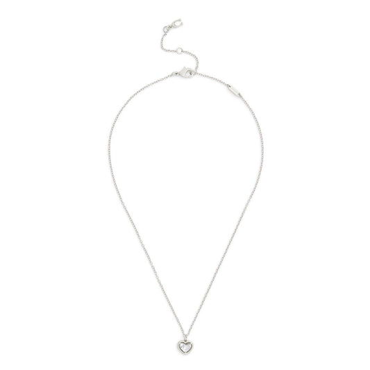Coach Faux Stone Halo Heart Pendant Necklace