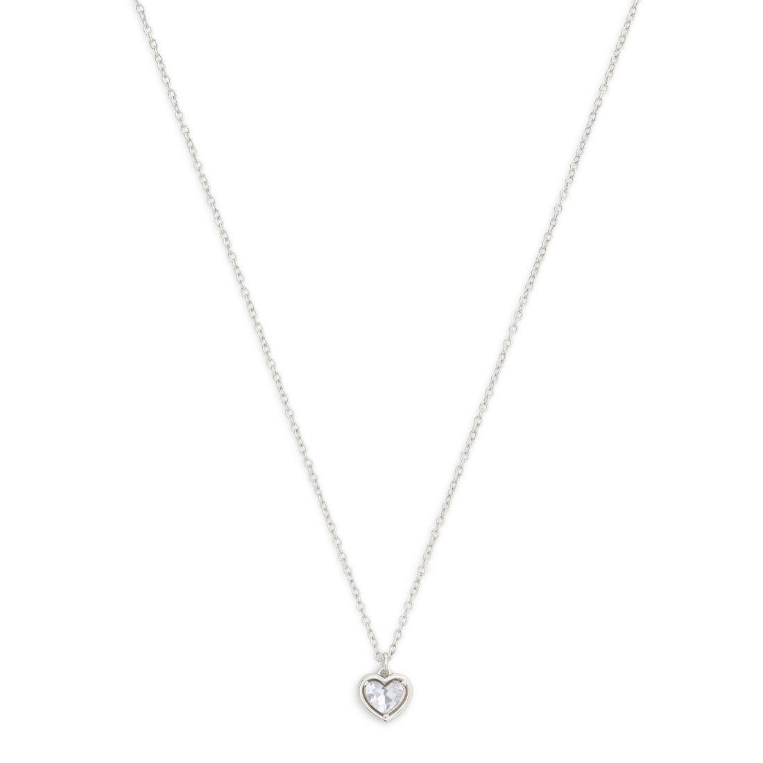 Coach Faux Stone Halo Heart Pendant Necklace