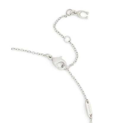 Coach Faux Stone Halo Heart Pendant Necklace
