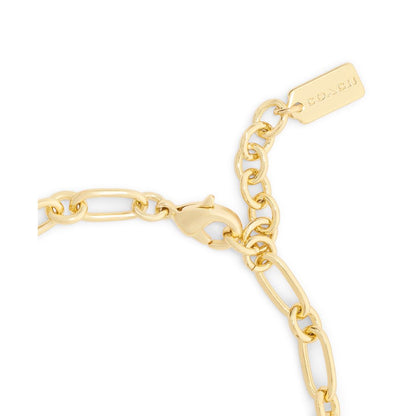Coach Faux Stone Signature Cherry Charm Link Bracelet