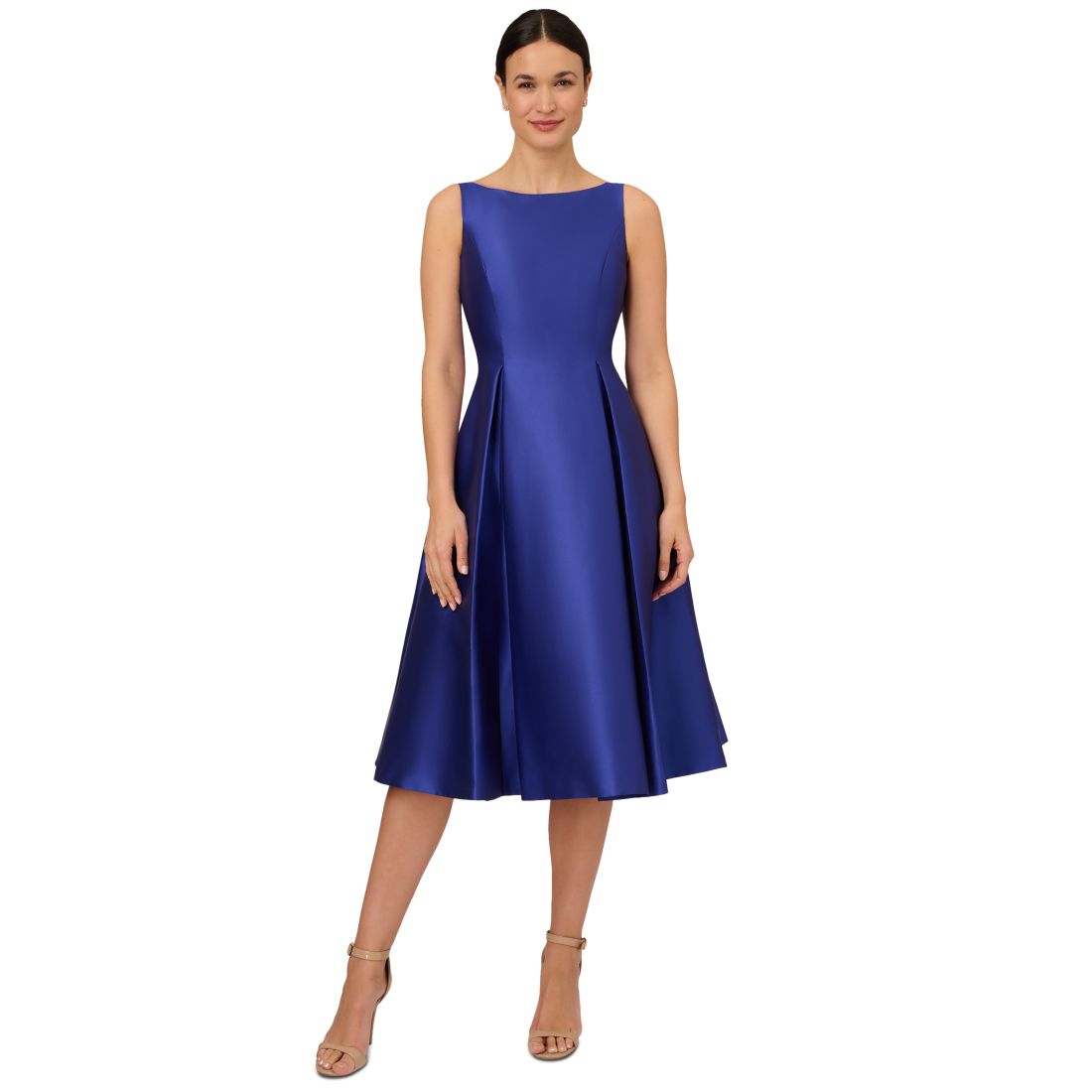 Adrianna Papell Boat-Neck A-Line Dress