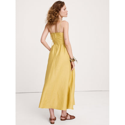 Women's Linen Corset Button-Down Dress