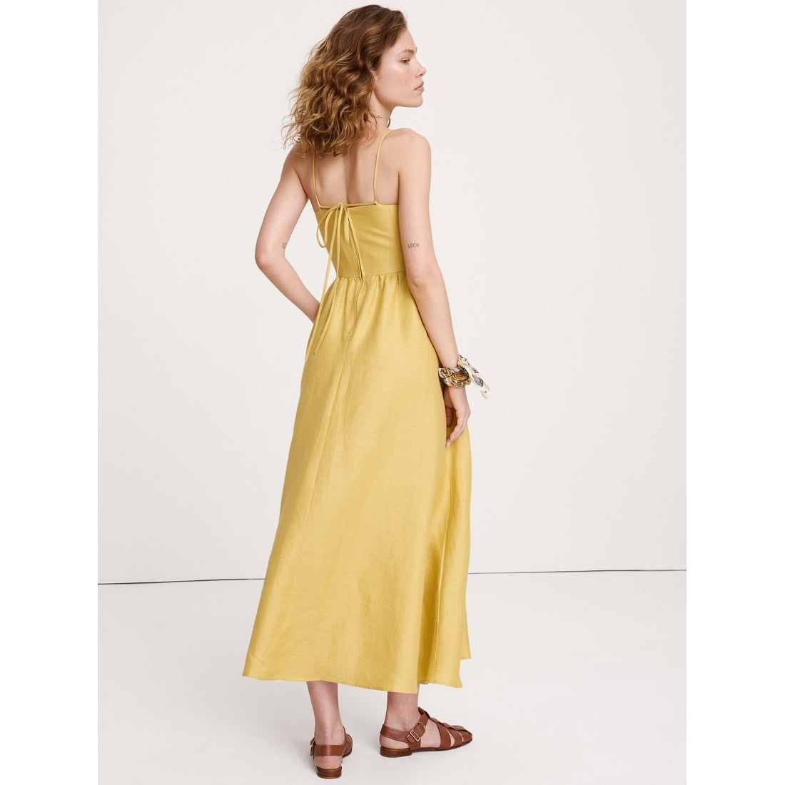 Women's Linen Corset Button-Down Dress