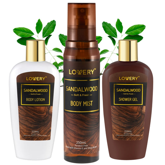 Sandalwood Body Care Set - 3Pc Bath Travel Kit