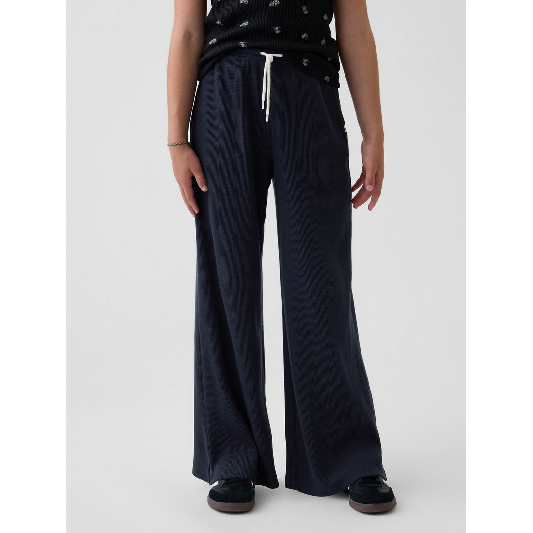 Girls' Waffle Relaxed Easy Wide-Leg Pants