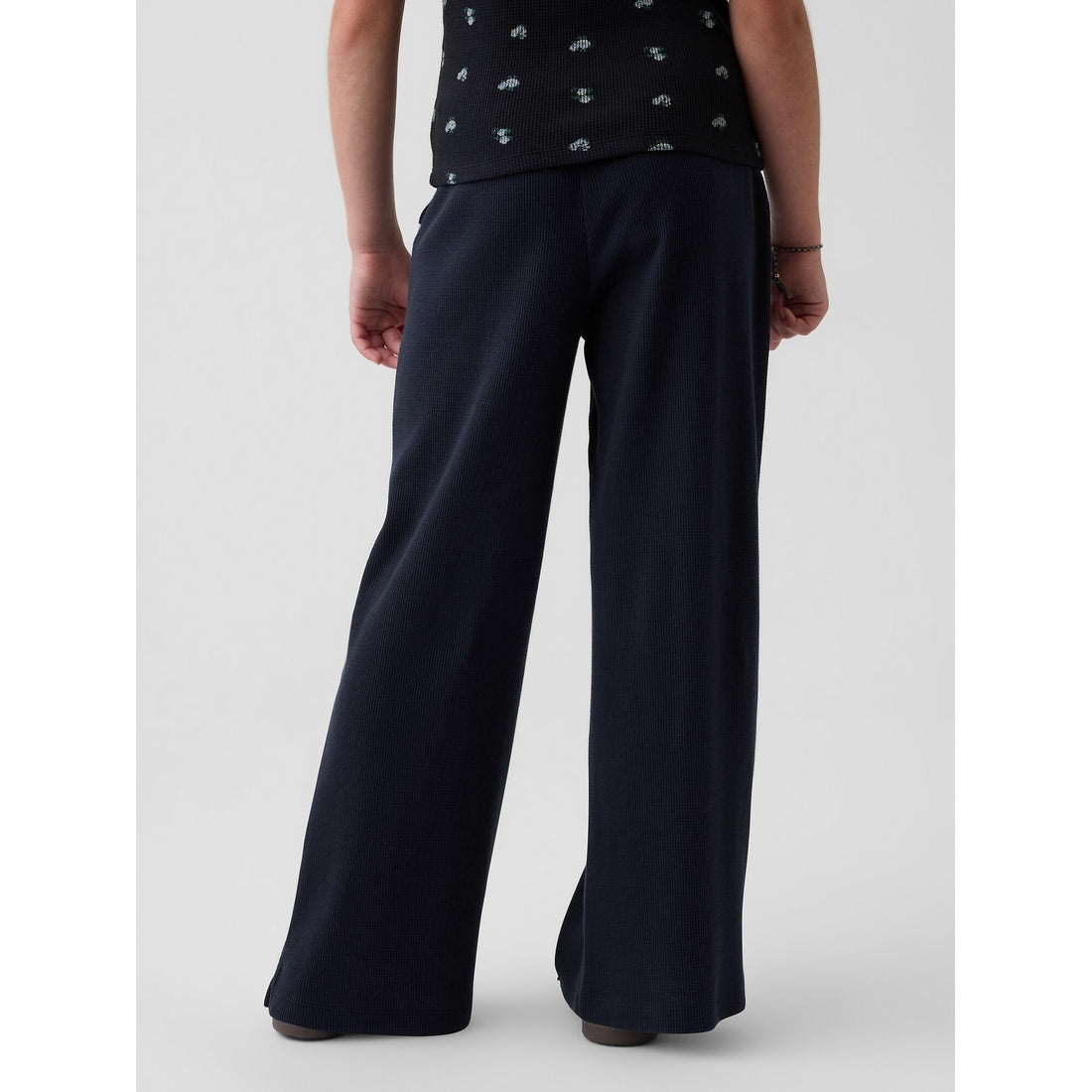 Girls' Waffle Relaxed Easy Wide-Leg Pants