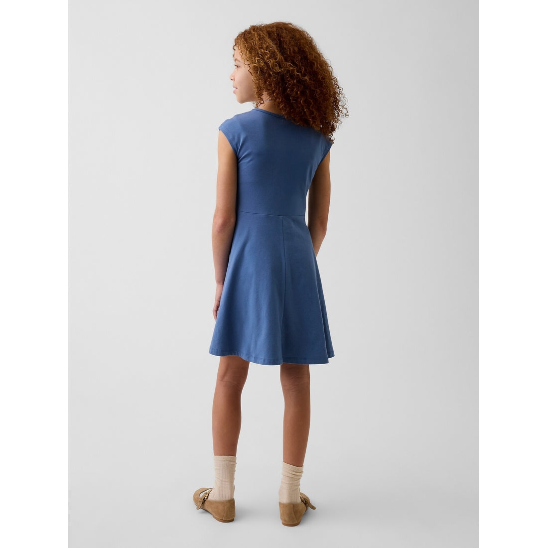 Girls' Jersey Square-Neck Dress