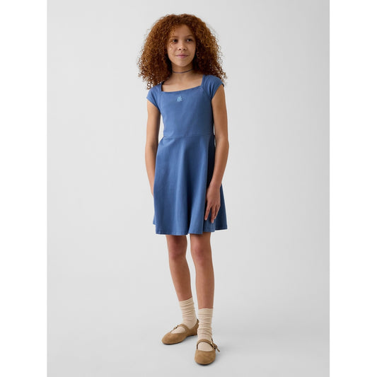 Girls' Jersey Square-Neck Dress