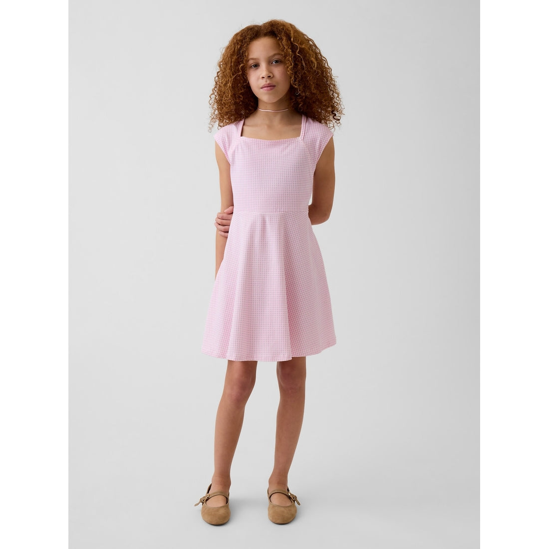 Girls' Jersey Square-Neck Dress
