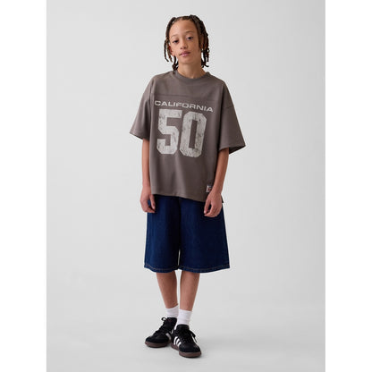 Boys' Mesh Oversized Graphic Jersey T-Shirt