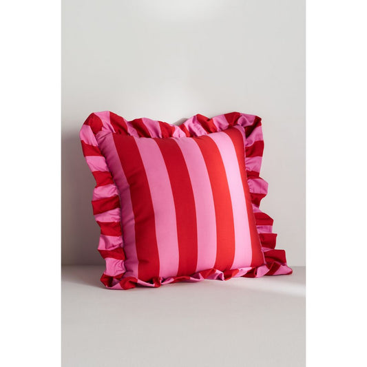 Striped Ruffle Indoor/Outdoor Pillow by Maeve by Anthropologie