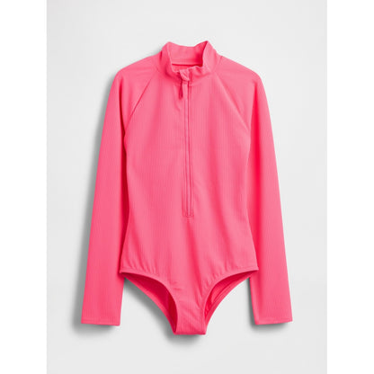 Girls' Rash Guard One-Piece Swimsuit