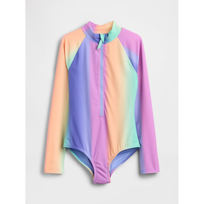 Girls' Rash Guard One-Piece Swimsuit