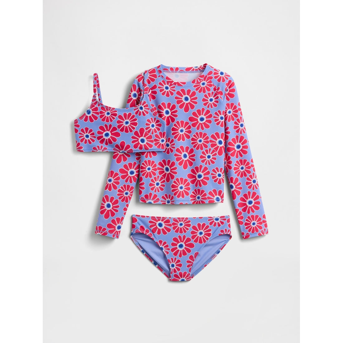 Girls' Rash Guard Swim Three-Piece