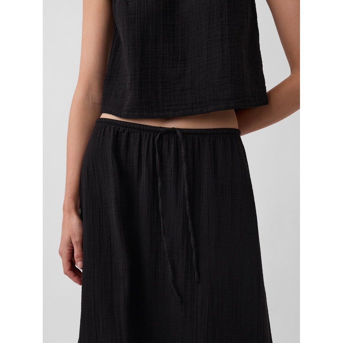 Women's Cotton Gauze Easy Tiered Maxi Skirt