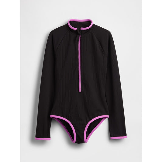 Girls' Rash Guard One-Piece Swimsuit