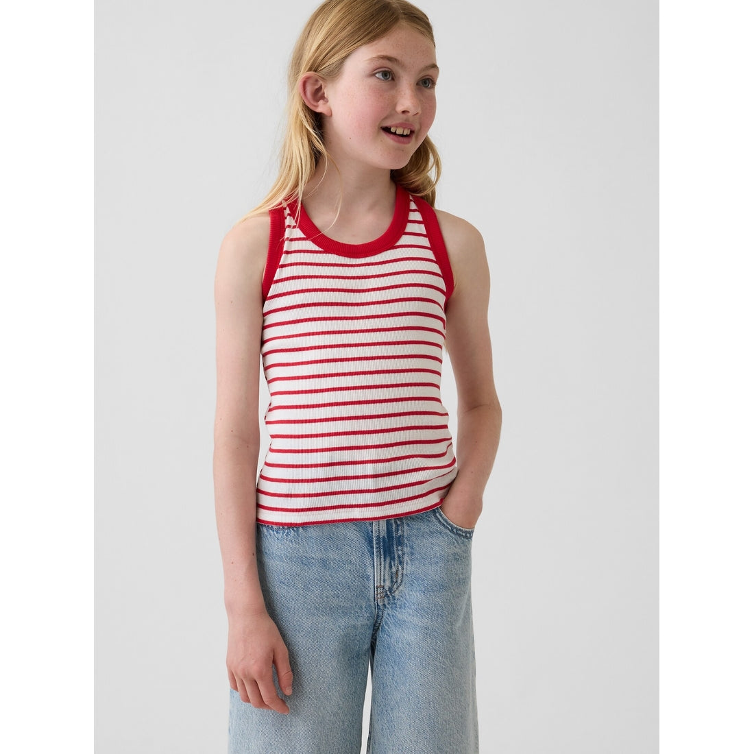 Girls' Kid Rib Scoop Tank Top