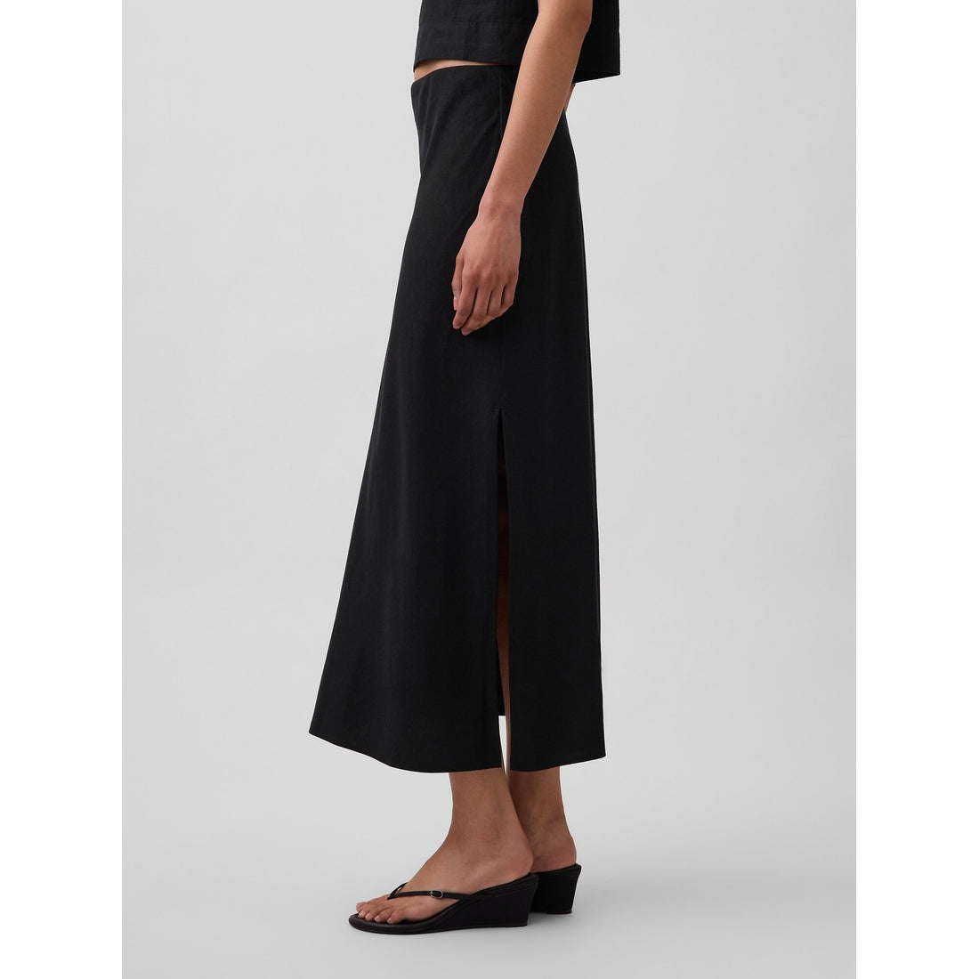 Women's Linen-Blend Maxi Slip Skirt