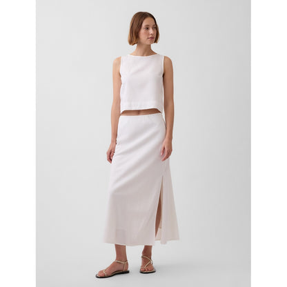 Women's Linen-Blend Maxi Slip Skirt
