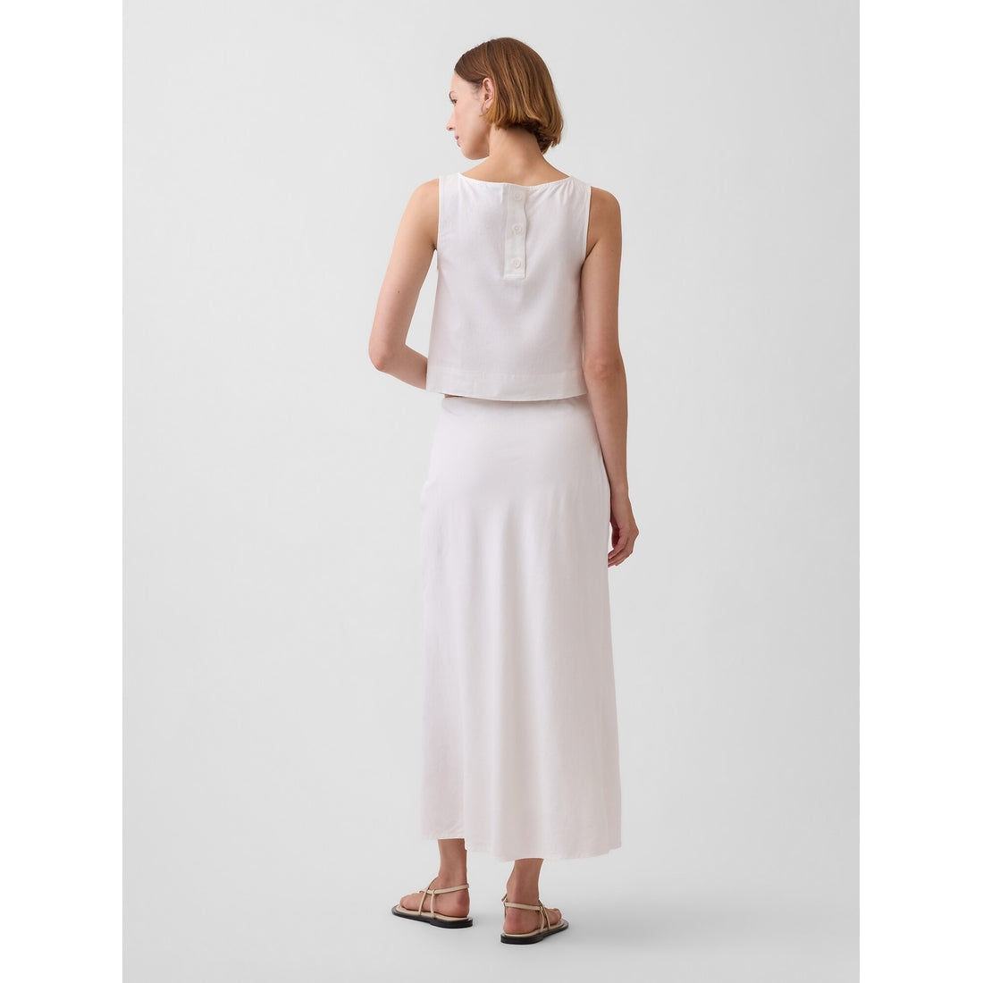 Women's Linen-Blend Maxi Slip Skirt