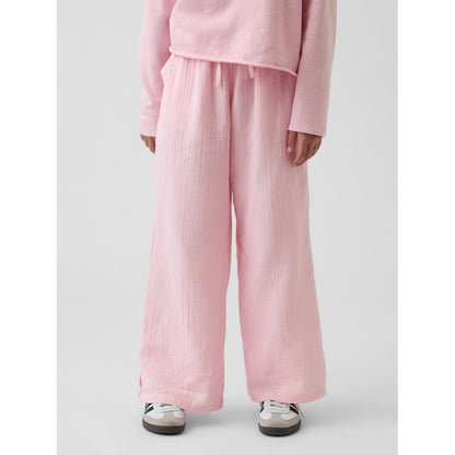 Girls' Cotton Gauze Wide-Leg Pants