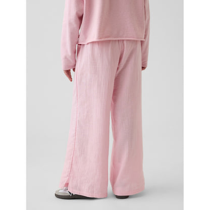 Girls' Cotton Gauze Wide-Leg Pants