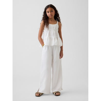Girls' Cotton Gauze Wide-Leg Pants