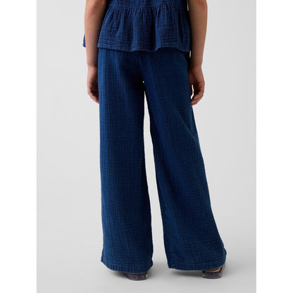 Girls' Cotton Gauze Wide-Leg Pants