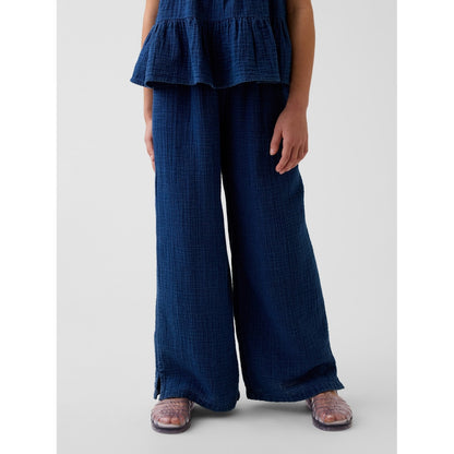 Girls' Cotton Gauze Wide-Leg Pants
