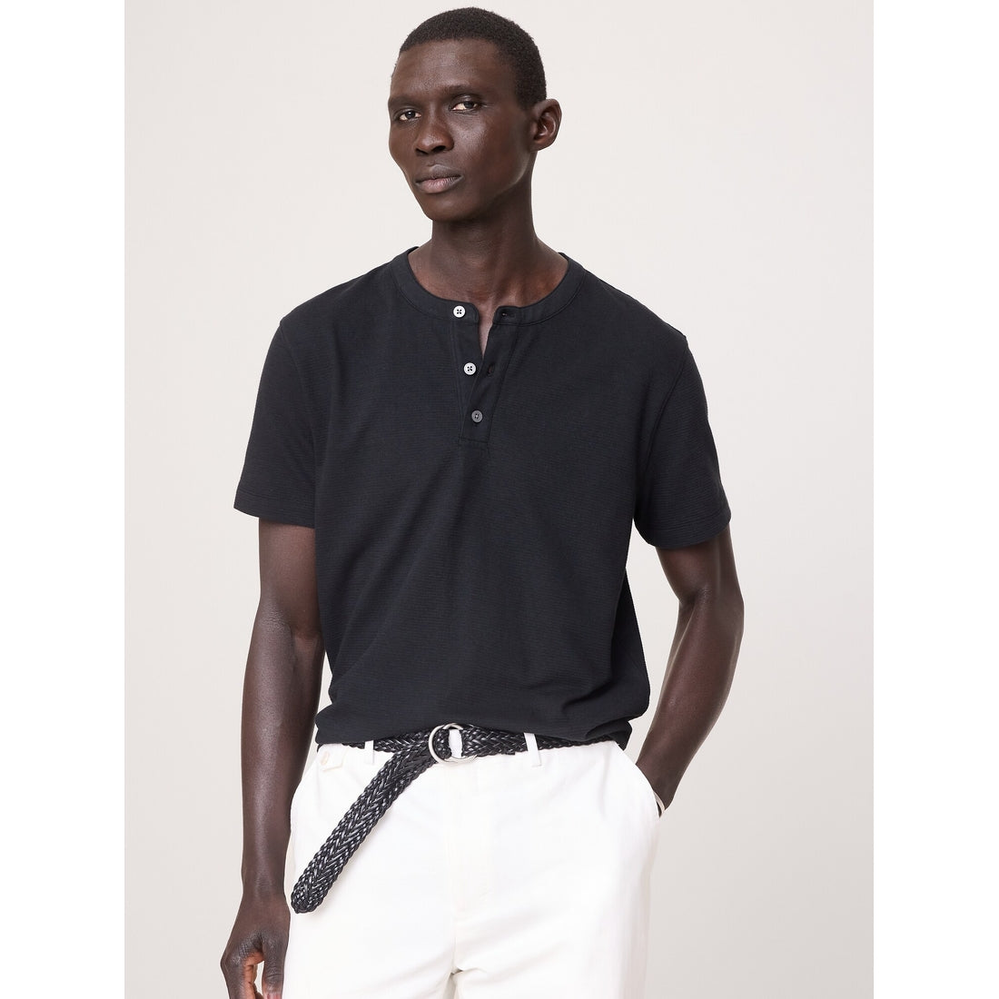 Men's Mesh Henley T-Shirt