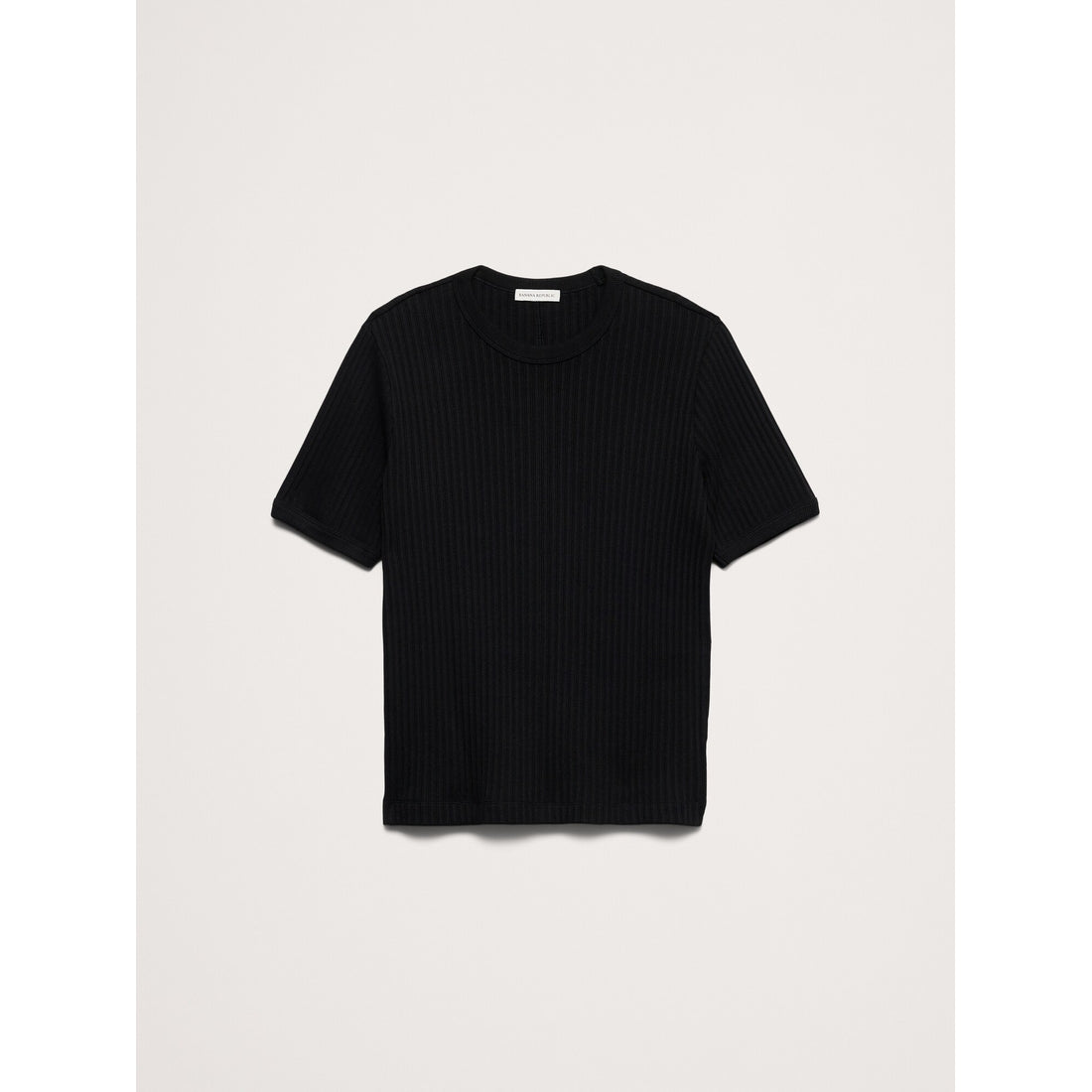 Men's Ribbed Stretch-Cotton Crew-Neck T-Shirt