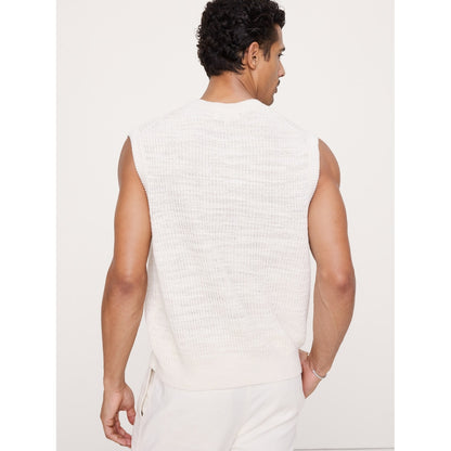Men's Cotton-Linen Slub V-Neck Sweater Vest