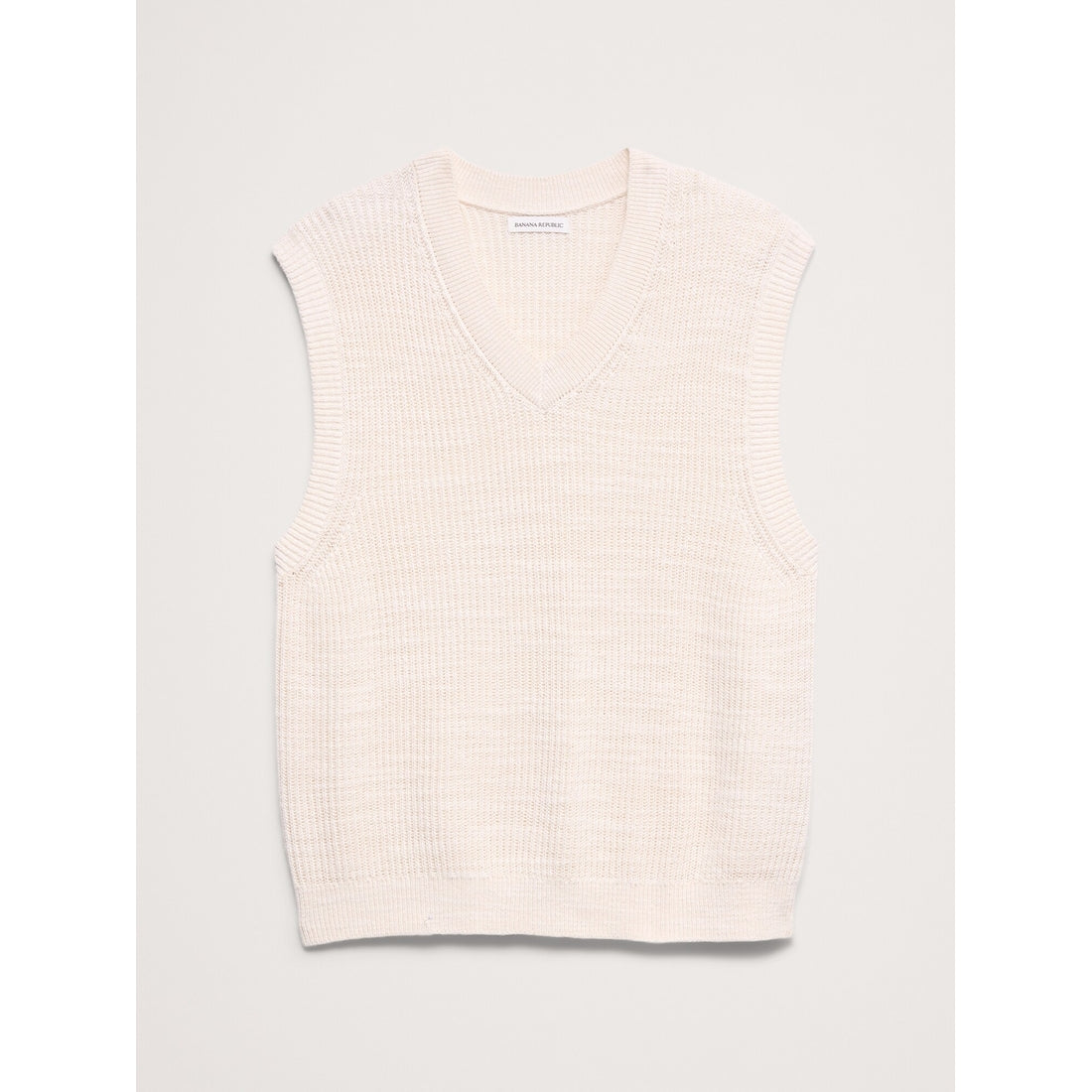 Men's Cotton-Linen Slub V-Neck Sweater Vest