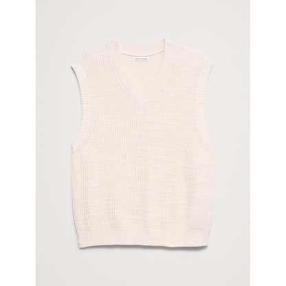 Men's Cotton-Linen Slub V-Neck Sweater Vest