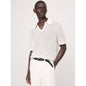 Men's Linen-Cotton Johnny-Collar Sweater Polo Shirt