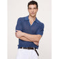 Men's Linen-Cotton Johnny-Collar Sweater Polo Shirt