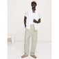 Men's Relaxed Linen-Cotton Pleated Pull-On Pant