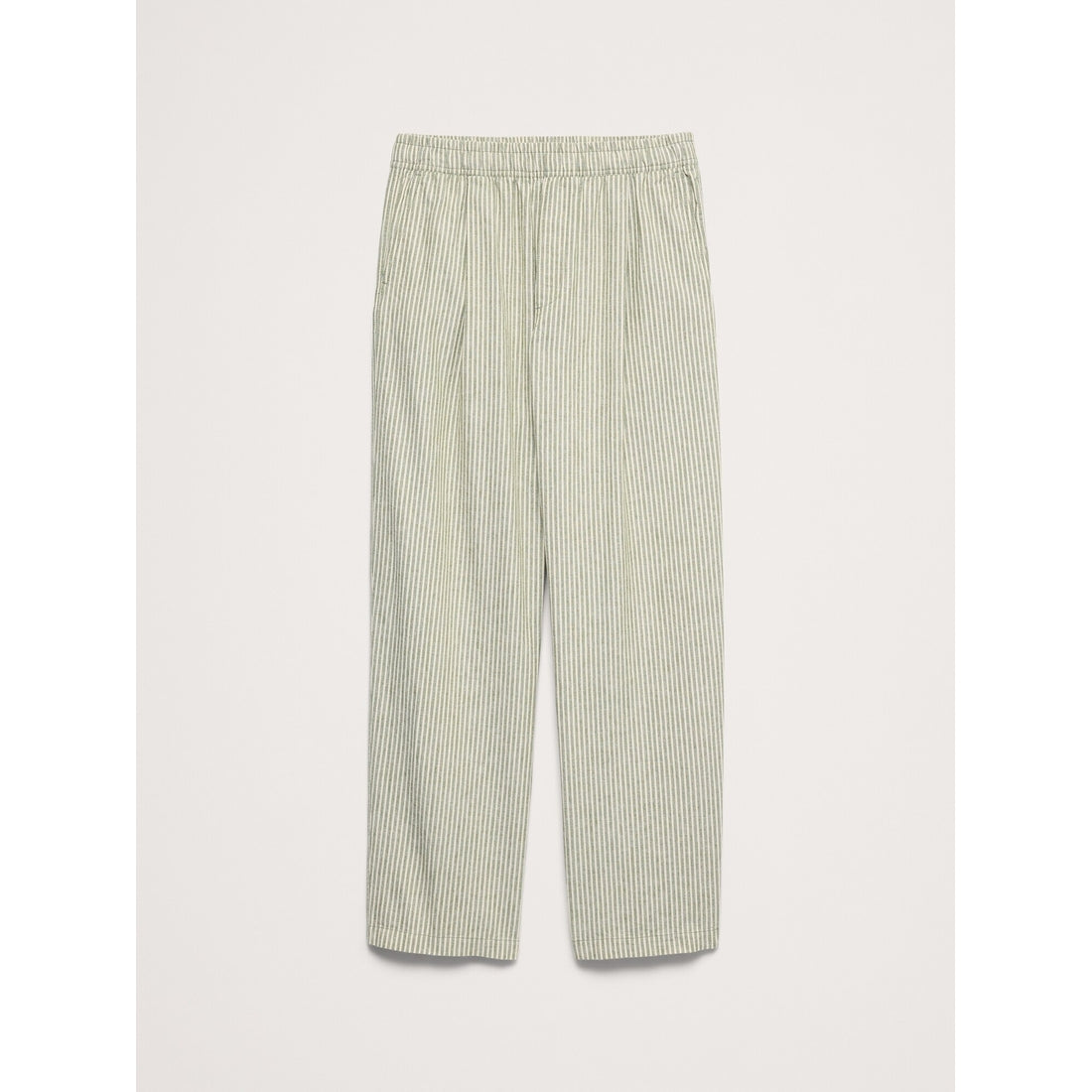 Men's Relaxed Linen-Cotton Pleated Pull-On Pant