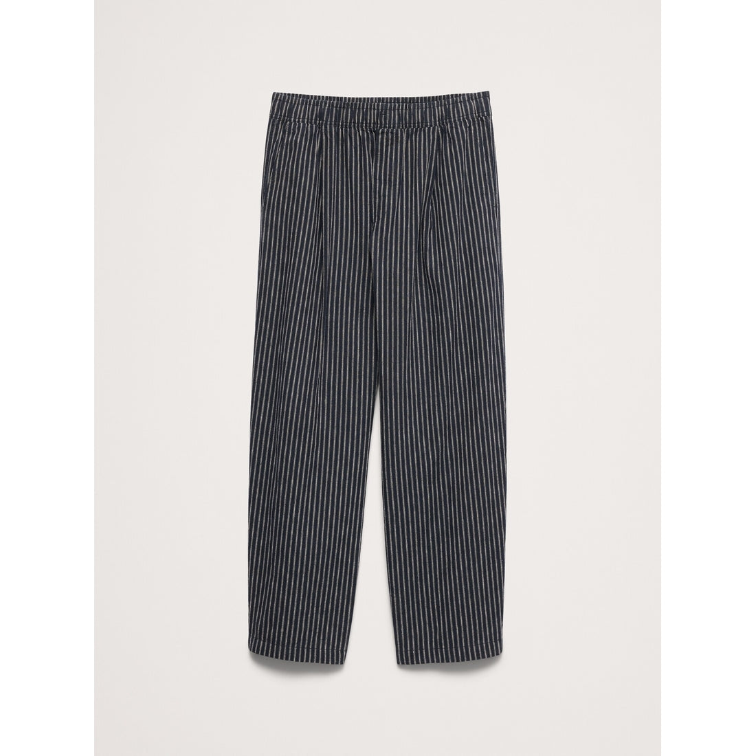 Men's Relaxed Linen-Cotton Pleated Pull-On Pant