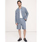 Men's 9" Pleated Linen-Cotton Pull-On Short