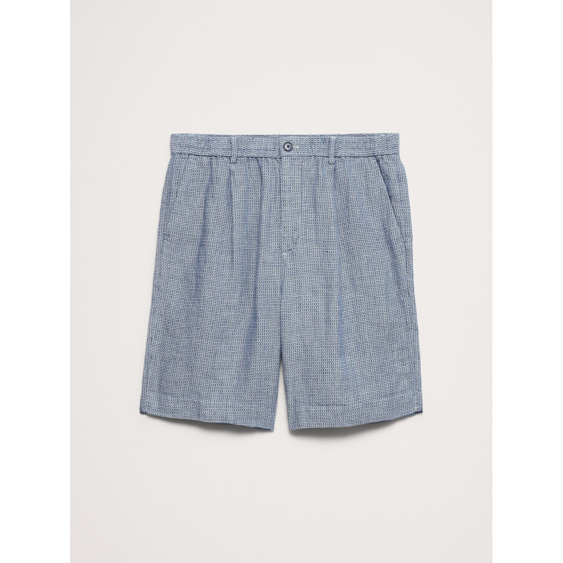 Men's 9" Pleated Linen-Cotton Pull-On Short