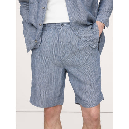 Men's 9" Pleated Linen-Cotton Pull-On Short