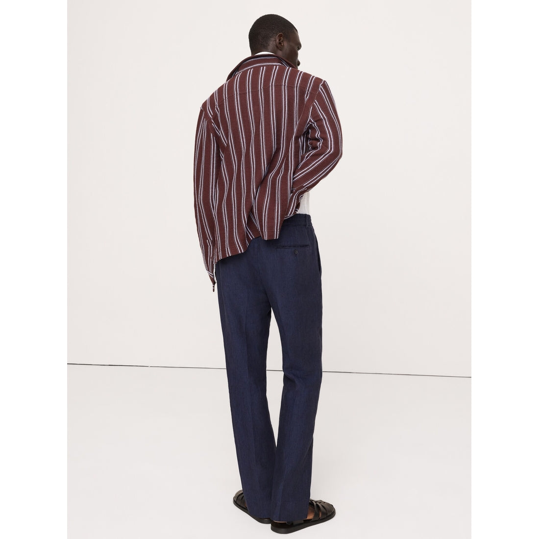 Men's Straight Linen Pull-On Dress Pant