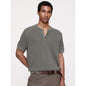 Men's Cotton-Silk Henley T-Shirt