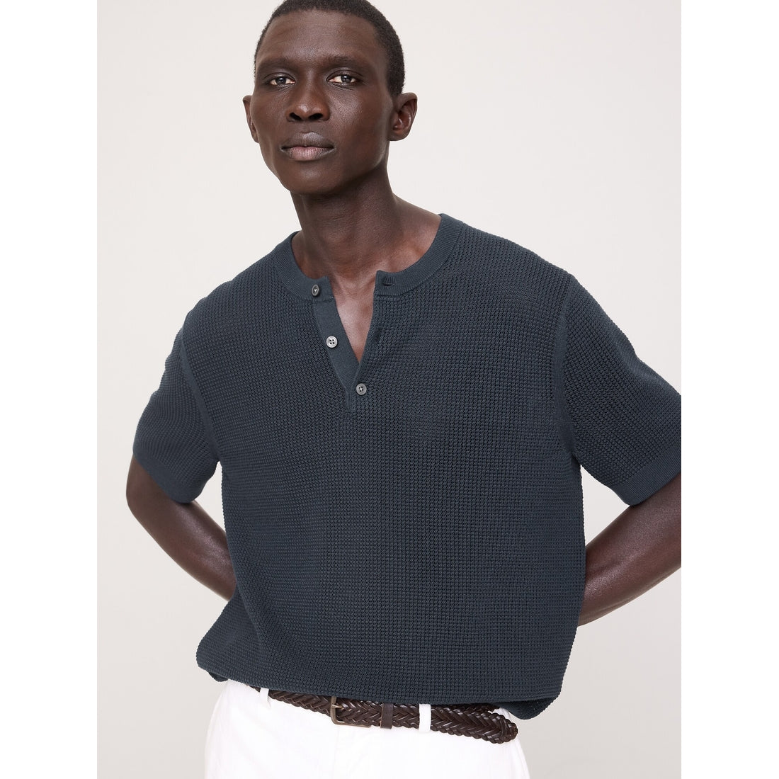 Men's Cotton-Silk Henley T-Shirt
