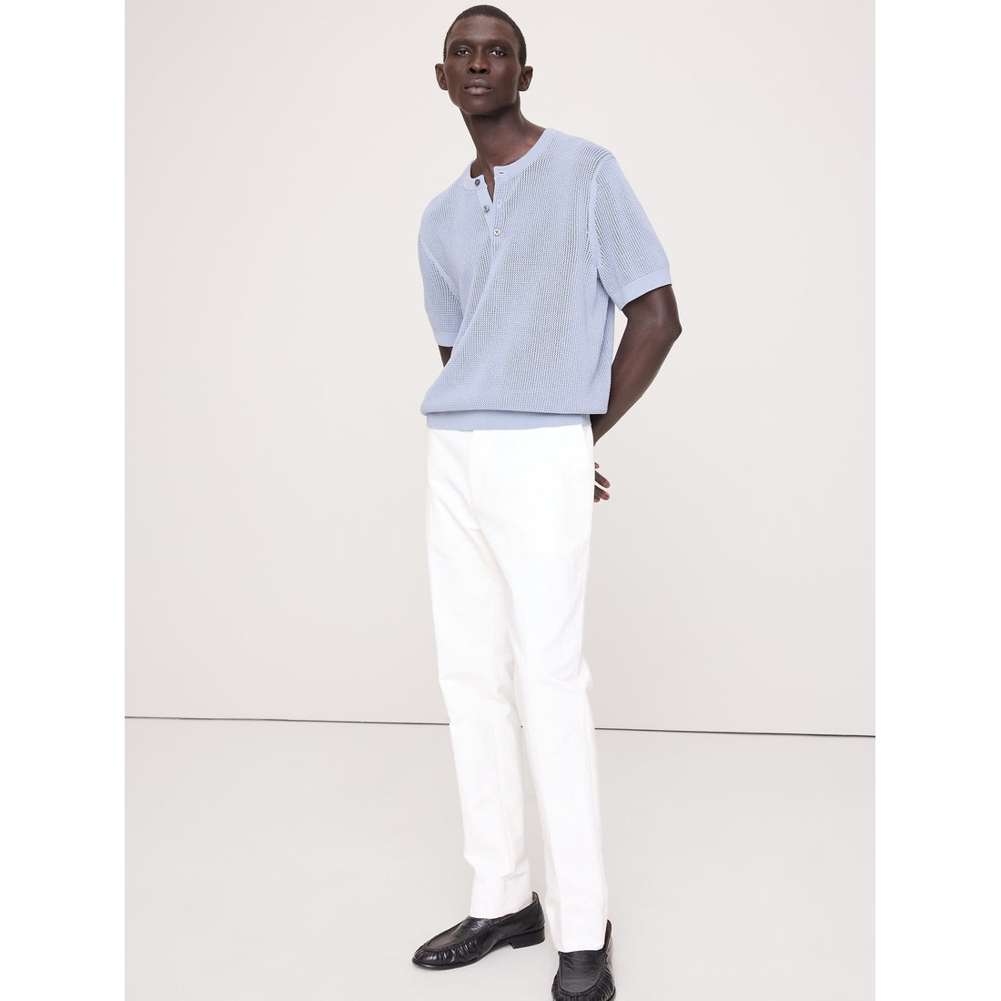 Men's Cotton-Silk Henley T-Shirt
